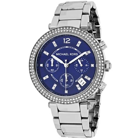 michael kors watches men silver blue face|silver mk smart watch.